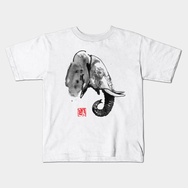 elephant profile Kids T-Shirt by pechane